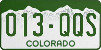 CO license plate 013QQS