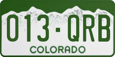CO license plate 013QRB