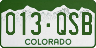 CO license plate 013QSB