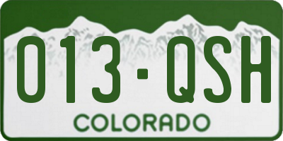 CO license plate 013QSH