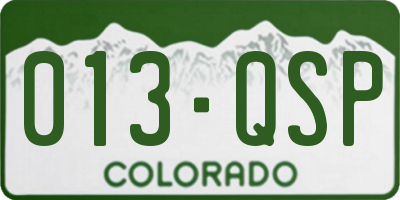 CO license plate 013QSP