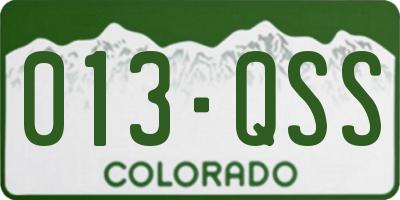 CO license plate 013QSS