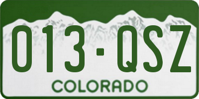 CO license plate 013QSZ