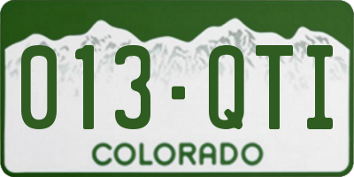 CO license plate 013QTI