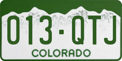 CO license plate 013QTJ