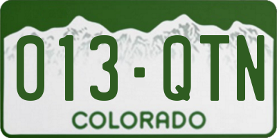 CO license plate 013QTN