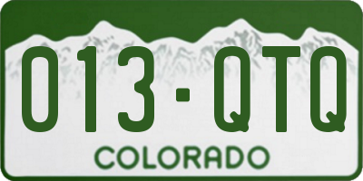 CO license plate 013QTQ