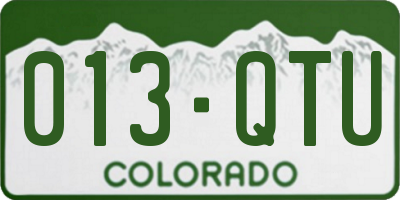 CO license plate 013QTU