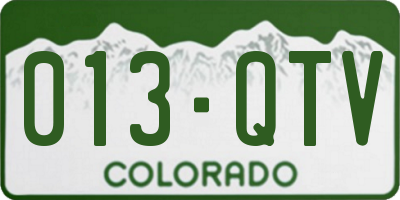 CO license plate 013QTV