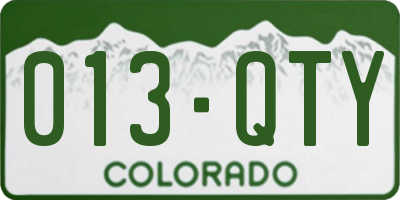 CO license plate 013QTY