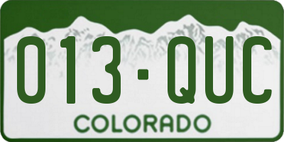 CO license plate 013QUC