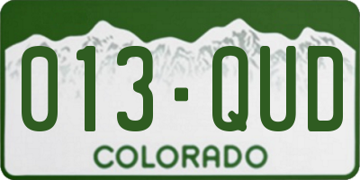 CO license plate 013QUD