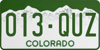 CO license plate 013QUZ