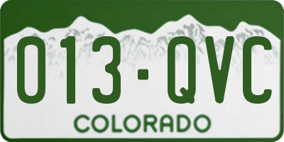 CO license plate 013QVC