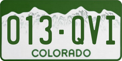 CO license plate 013QVI