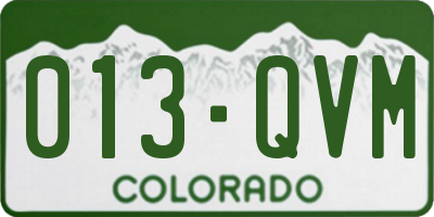 CO license plate 013QVM