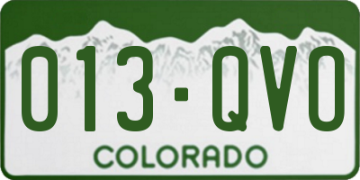 CO license plate 013QVO