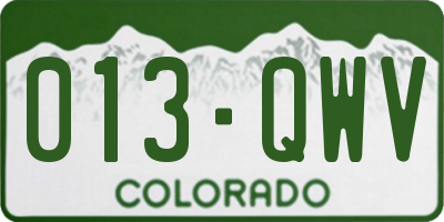 CO license plate 013QWV