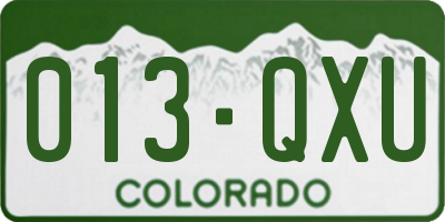 CO license plate 013QXU