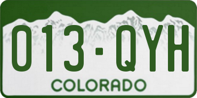 CO license plate 013QYH