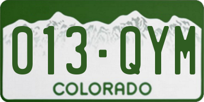 CO license plate 013QYM