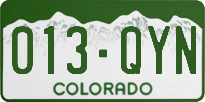 CO license plate 013QYN