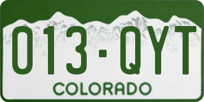 CO license plate 013QYT