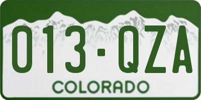 CO license plate 013QZA