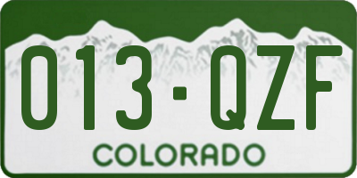 CO license plate 013QZF