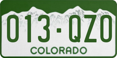 CO license plate 013QZO