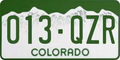 CO license plate 013QZR