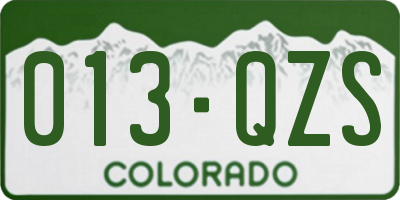 CO license plate 013QZS