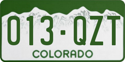 CO license plate 013QZT