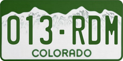 CO license plate 013RDM