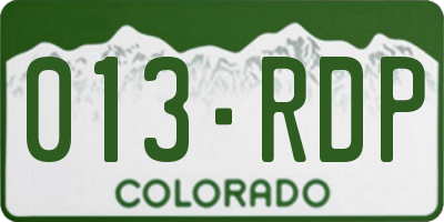 CO license plate 013RDP