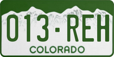CO license plate 013REH