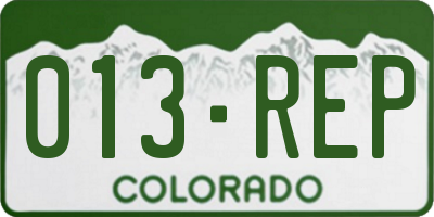 CO license plate 013REP