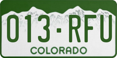 CO license plate 013RFU