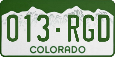 CO license plate 013RGD