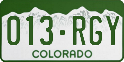 CO license plate 013RGY