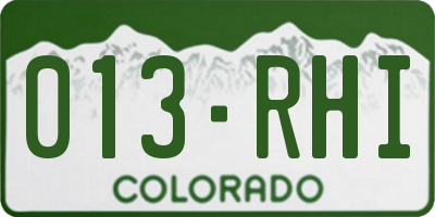 CO license plate 013RHI