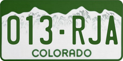 CO license plate 013RJA