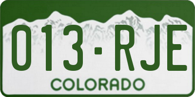 CO license plate 013RJE