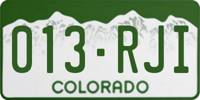 CO license plate 013RJI