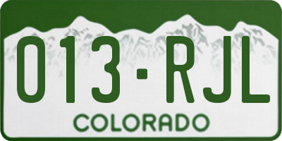 CO license plate 013RJL