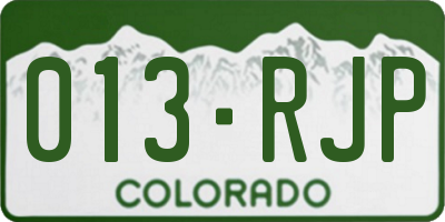 CO license plate 013RJP