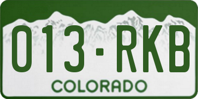 CO license plate 013RKB