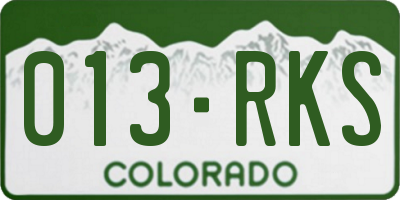 CO license plate 013RKS