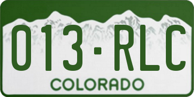 CO license plate 013RLC