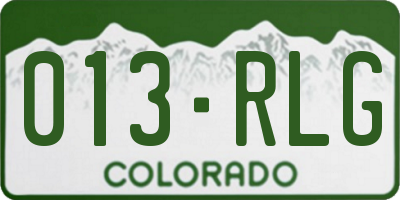 CO license plate 013RLG